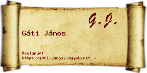 Gáti János névjegykártya